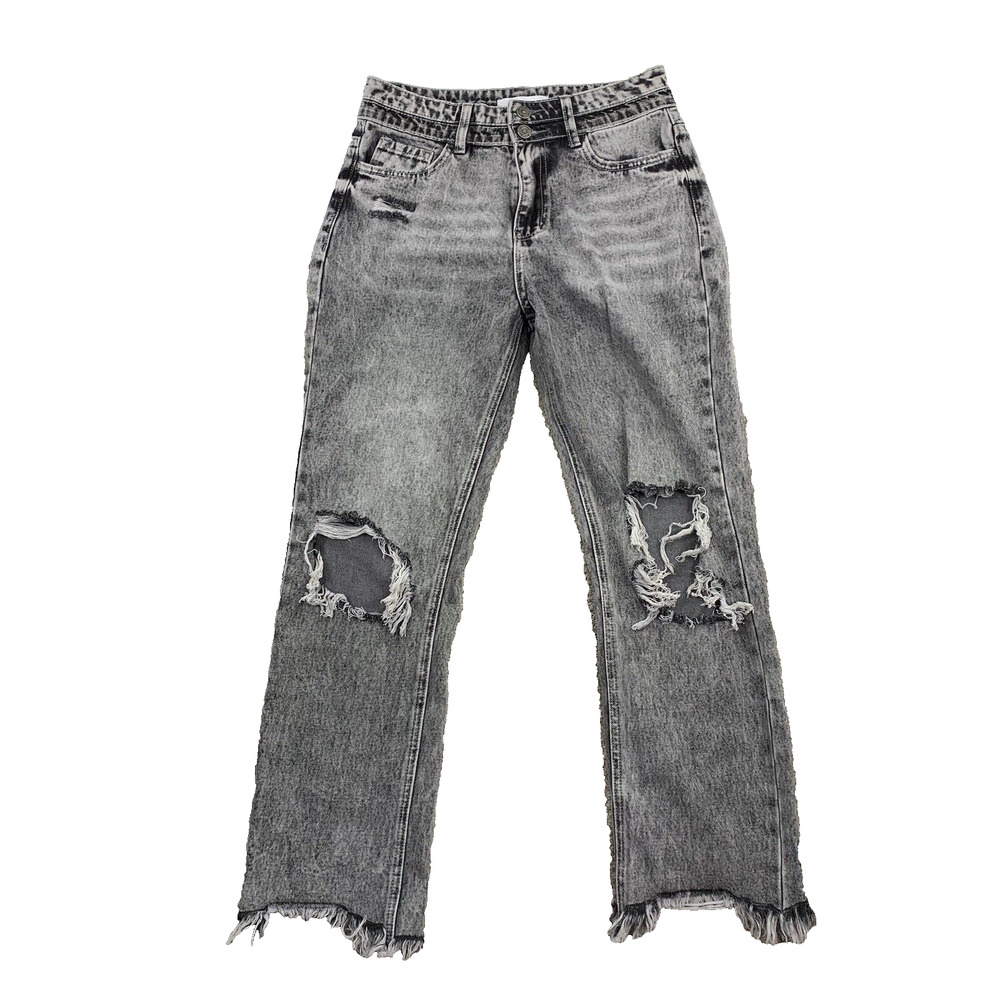 Vervet Mom Jeans Size 27 X 26" Inseam Distressed Denim Raw Hems 20-7
